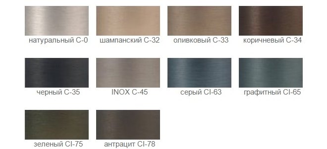 Цвет анодированного алюминия может быть различным